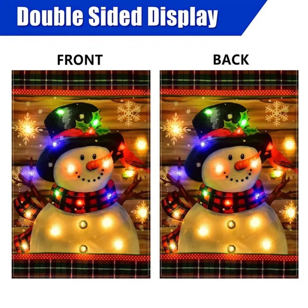 Festive Snowman Garden Flag - Picture 3 of 4